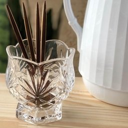 Kit 10 Porta Talheres de Cristal Mesa Posta para Colher de Cafe e Chá 8,5cm Dublin - 4