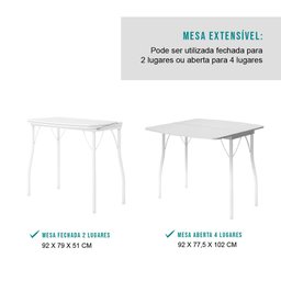 Conjunto Sala de Jantar Palermo Branco Mesa e 2 Banquetas Carraro - 6 Conjunto Sala de Jantar Palermo Branco Mesa e 2 Banquetas Carraro - 6