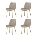 Ver imagem 1 de Kit 4 Cadeiras de Jantar Lara Estrutura em Aco Carbono Cor Bronze Estofado em Linho Conforto Bege