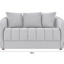 Ver imagem 3 de Sofá Living 186cm Linho 3 Lugares com 4 Almofadas Abba Cinza/Preto