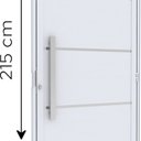 Ver imagem 2 de Porta de Alumínio de Giro Lambri 215x95cm com Friso e Puxador de 60 cm Lucasa Ideale Branco