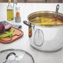 Ver imagem 5 de Caldeirão Astro Silicone em Aço Inox Fundo Triplo Tampa de Vidro 30 Cm 15,2 L - Tramontina