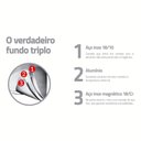 Ver imagem 2 de Caldeirão Astro Silicone em Aço Inox Fundo Triplo Tampa de Vidro 30 Cm 15,2 L - Tramontina