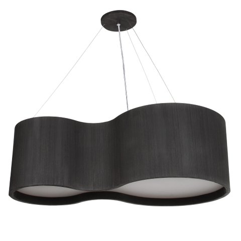 Pendente Lustre Violão Madeira 85cm - Preto - 110v/220v (bivolt)