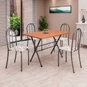 Ver imagem 1 de Conjunto de Mesa Tubular 62 100x60cm Tampo em Mdfcom 4 Cadeiras Ane B Prata/Arabesco/Mart