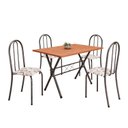 Ver imagem 2 de Conjunto de Mesa Tubular 62 100x60cm Tampo em Mdfcom 4 Cadeiras Ane B Prata/Arabesco/Mart