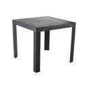 Ver imagem 1 de Mesa de Jantar Quadrada Ibiza 80 Cm (largura) em Polipropileno Preto com Tramas Simulando Rattan