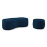 Conjunto 03 Puffs Decorativos Living Aisha Orgânico Veludo Azul Marinho - Desk Design - 9