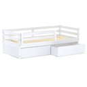 Ver imagem 2 de Cama Solteiro Dreams com 02 Gavetas e Grade de Proteção Madeira Maciça Branco Megamobilia