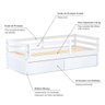 Cama Solteiro Dreams com 02 Gavetas e Grade de Proteção Madeira Maciça Branco Megamobilia - 4