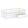 Cama Solteiro Dreams com 02 Gavetas e Grade de Proteção Madeira Maciça Branco Megamobilia - 2