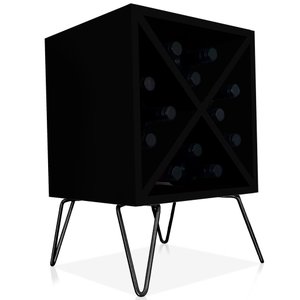 Suporte Adega De Vinho Santiago Madeira MDF 12 Garrafas - Preto