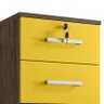 Gaveteiro Gávea Flex 4 Gavetas Avelã/Amarelo - PR Móveis - 3