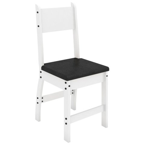 Kit 2 Cadeiras para Sala de Jantar Milano-Poliman - Branco / Preto