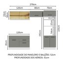 Ver imagem 4 de Armário de Cozinha Completa 270cm Branco/Cinza Agata Madesa 05