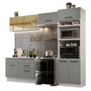 Ver imagem 3 de Armário de Cozinha Completa 270cm Branco/Cinza Agata Madesa 05