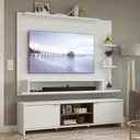 Ver imagem 1 de Rack com Painel para Tv até 60 Polegadas 180 Cm Branco/rustic Metz Madesa Branco/rustic