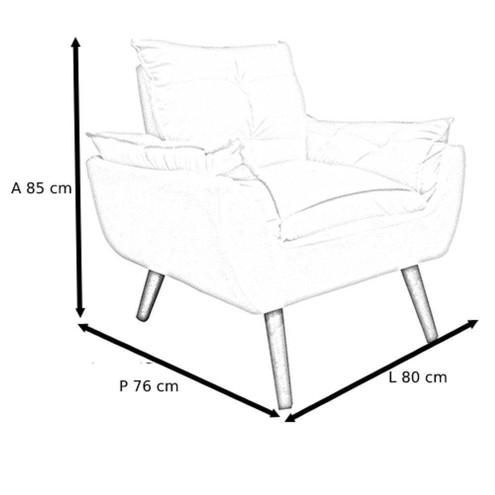 Poltrona Decorativa Opala Chumbo Smf Decor - 2