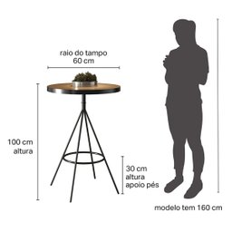 Mesa Bistrô Alta Detroit e 02 Banquetas Creveland Assento Quadrado com Encosto - Edecasamóveis - 13