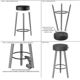 Mesa Bistrô Alta Detroit e 02 Banquetas Creveland Assento Quadrado com Encosto - Edecasamóveis - 10
