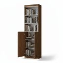 Ver imagem 3 de Armário Estante Multiuso Parma 2 Portas e Prateleiras 178cm - Organizador Moderno - Nature/Branco
