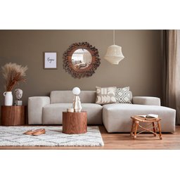Espelho Decorativo Moldura Madeira Pegui Santorini 45 cm:Marrom - 2