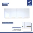 Ver imagem 4 de Lavanderia Modulada Guarapari 2 Armários Aéreos - Kaiki Móveis Branco