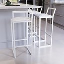 Ver imagem 3 de Jogo 4 Banqueta Alta Balcão Bistrô Branca Confort Ind Assento Estofado Don Castro Decor