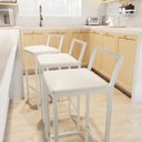 Ver imagem 1 de Jogo 4 Banqueta Alta Balcão Bistrô Branca Confort Ind Assento Estofado Don Castro Decor