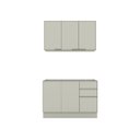 Ver imagem 3 de Cozinha Modulada 2 Peças 120cm 6 Portas 2 Gavetas Fineze Henn - Cor: Areia HP