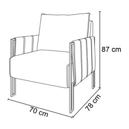 Poltrona Virgínia Veludo Azul Marinho Base de Ferro Preto - D’Rossi - 5