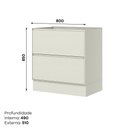 Ver imagem 3 de Balcão Fineze 80cm 2 Gavetas Areia – Henn