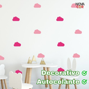 Ver imagem 3 de Adesivos de Parede Infantil Nuvem Rosa Escuro Claro Decorativo 100un