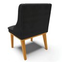 Ver imagem 2 de Kit 10 Cadeiras Estofadas para Sala de Jantar Base Fixa de Madeira Castanho Lia Veludo Preto - Ibiza