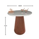 Ver imagem 2 de Mesa de Canto Cone Amadeirado com Tampo Vidro 50cm Off White 70cm