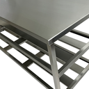 Ver imagem 5 de Mesa Aço Inox Industrial 190x70x90cm com 2 Prateleiras Fenestradas Nortinox