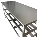 Ver imagem 4 de Mesa Aço Inox Industrial 190x70x90cm com 2 Prateleiras Fenestradas Nortinox
