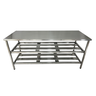 Mesa Aço Inox Industrial 190x70x90cm com 2 Prateleiras Fenestradas Nortinox - 2