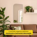Ver imagem 5 de Espelho Orgânico Design Moderno Retangular de Parede Bordas Arredondadas 110x50 Brinovar