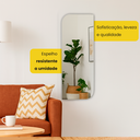 Ver imagem 4 de Espelho Orgânico Design Moderno Retangular de Parede Bordas Arredondadas 110x50 Brinovar