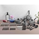 Ver imagem 3 de Kit Tramontina 47 Pçs para Cozinha com Panelas Antiaderentes Talheres Faca Potes e Utensílios