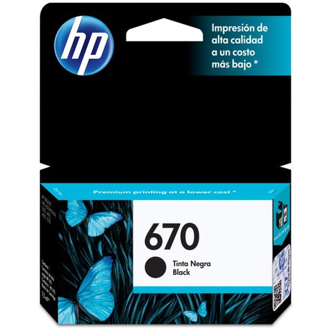 Cartucho HP 670 Preto CZ113AB 7,5ML