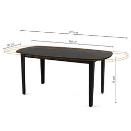 Mesa Extensível Oval 2,0m Aberta Tiê CabeCasa MadeiraMadeira - 4