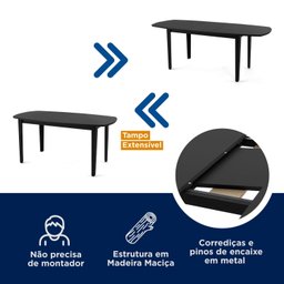 Mesa Extensível Oval 2,0m Aberta Tiê CabeCasa MadeiraMadeira - 5