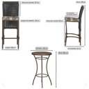 Ver imagem 2 de Mesa Bistrô e 4 Banquetas Roma Marrom Corda Náutica Estofado 6 Trama Original