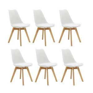 Kit 6 Cadeiras Saarinen Wood Com Estofamento Várias Cores
