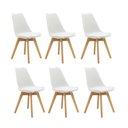 Ver imagem 1 de Kit 6 Cadeiras Saarinen Wood com Estofamento Várias Cores