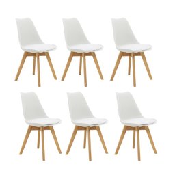 Kit 6 Cadeiras Saarinen Wood com Estofamento Várias Cores - 10