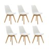 Kit 6 Cadeiras Saarinen Wood com Estofamento Várias Cores - 10