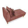 Divã Chaise Chloe 1,60M Veludo Pés Chanfrado Castanho - Rose - 4